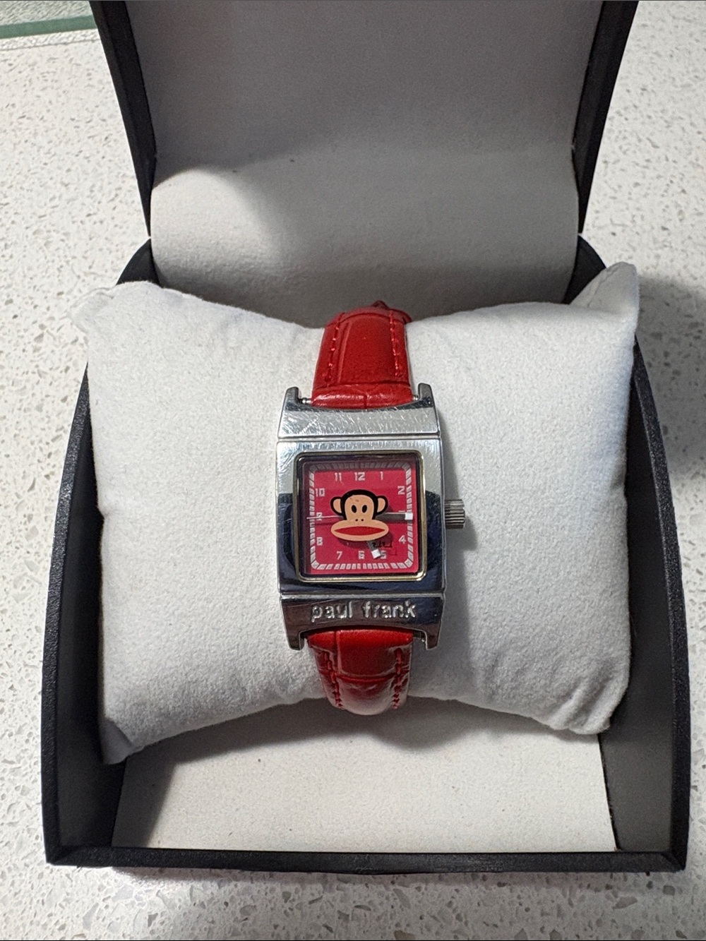 Paul Frank Red Dial Watch with Red Leather Strap